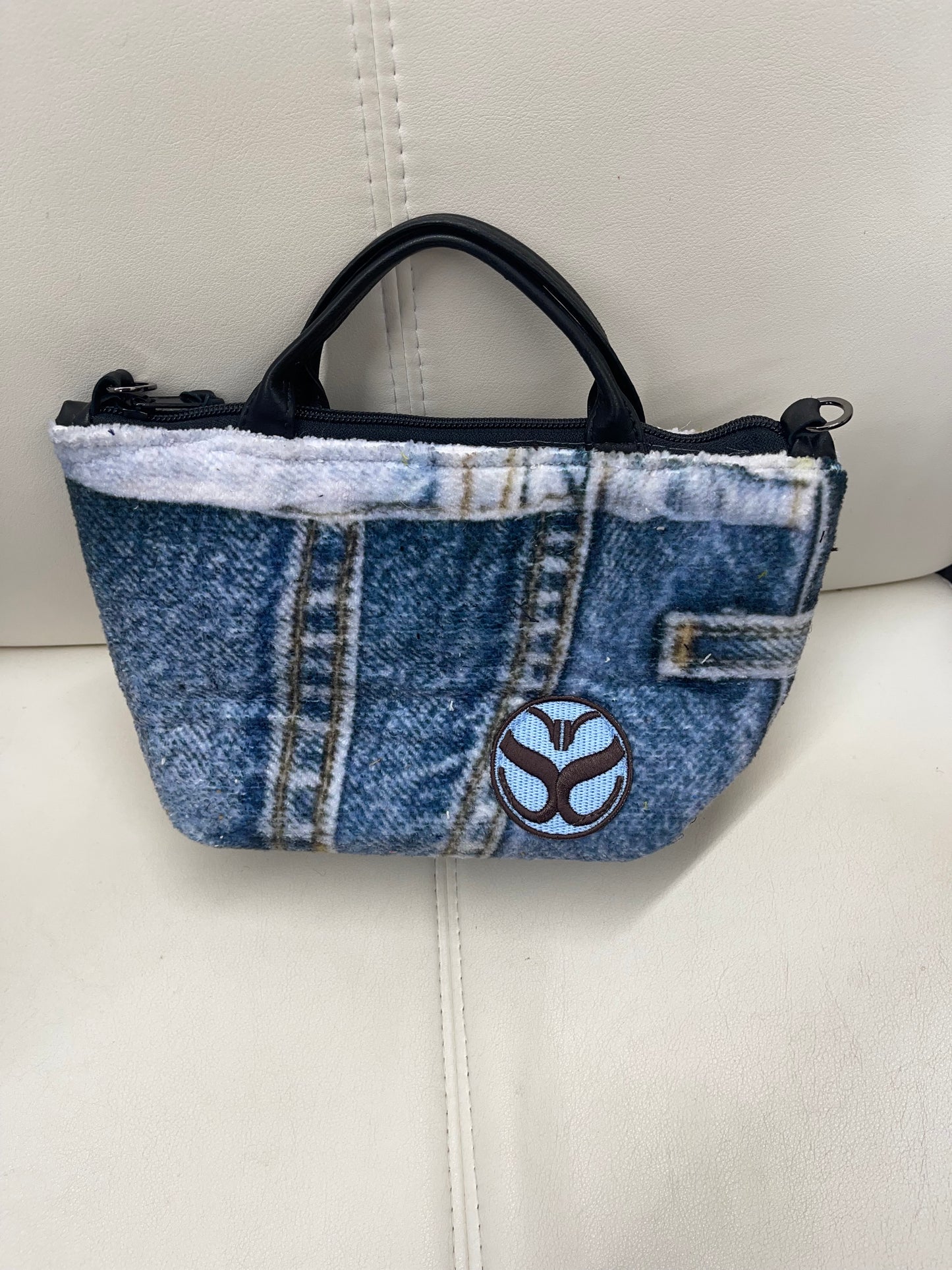 Mini satchel faux denim