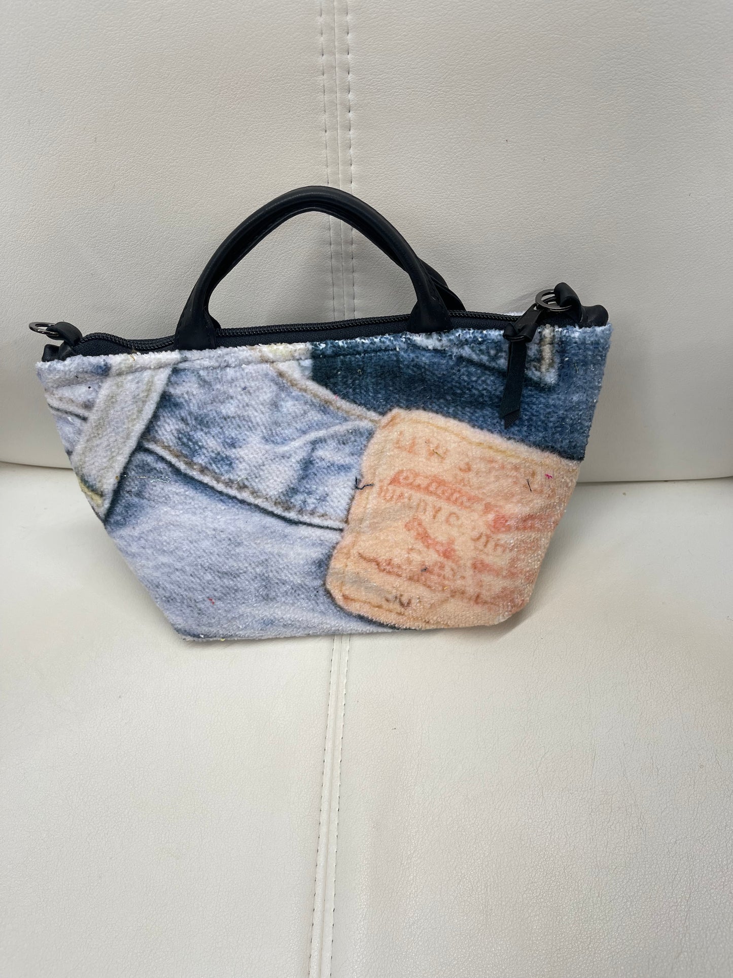 Mini satchel faux denim