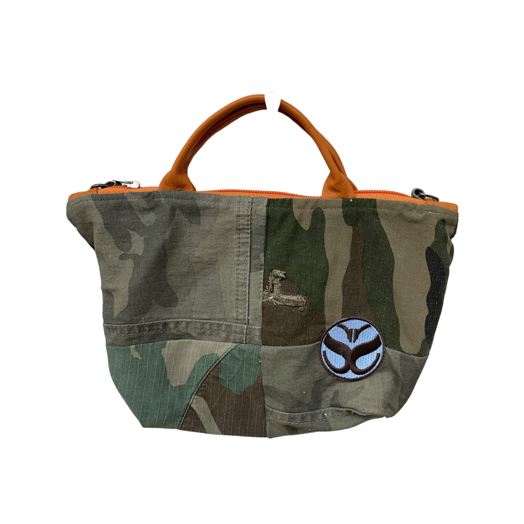 Mini camo orange satchel