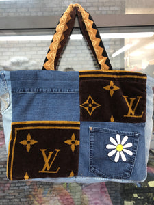Patchwork Tote Cherries and Daisies